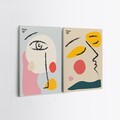 Tablou decorativ (2 Pieces), 2KNV4363, Lemn, Multicolor