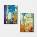 Tablou decorativ (2 Pieces), 2KNV4240, Lemn, Multicolor