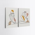 Tablou decorativ (2 Pieces), 2KNV4289, Lemn, Multicolor