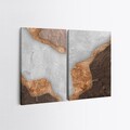 Tablou decorativ (2 Pieces), 2KNV4365, Lemn, Multicolor