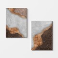 Tablou decorativ (2 Pieces), 2KNV4365, Lemn, Multicolor