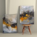 Tablou decorativ (2 Pieces), 2KNV4381, Lemn, Multicolor