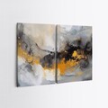 Tablou decorativ (2 Pieces), 2KNV4381, Lemn, Multicolor
