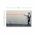 Tablou decorativ, 4570BANKSY006, Cadru: 100% PIN (Grosime: 2,8 cm, Multicolor