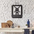 Decoratiune de perete, Amsterdam Stamp, Dimensiune: 30 x 37 cm, Negru