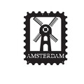 Decoratiune de perete, Amsterdam Stamp, Dimensiune: 30 x 37 cm, Negru