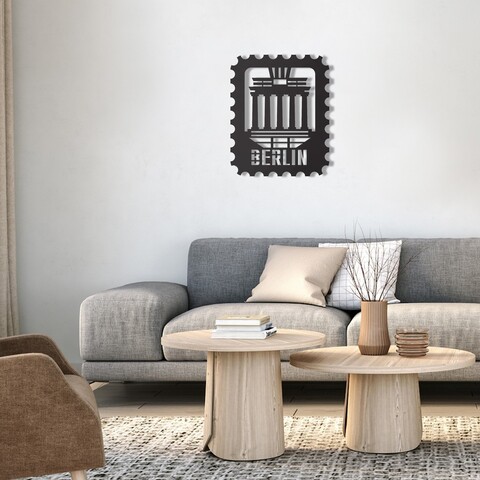 Decoratiune de perete, Berlin Stamp, Dimensiune: 30 x 37 cm, Negru