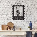 Decoratiune de perete, New York Stamp, Dimensiune: 30 x 37 cm, Negru
