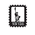 Decoratiune de perete, New York Stamp, Dimensiune: 30 x 37 cm, Negru