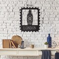 Decoratiune de perete, London Stamp, Dimensiune: 30 x 37 cm, Negru