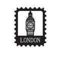 Decoratiune de perete, London Stamp, Dimensiune: 30 x 37 cm, Negru