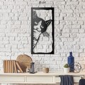 Decoratiune de perete, The Cat, Dimensiune: 35 x 70 cm, Negru