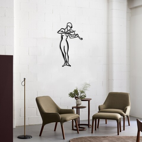 Decoratiune de perete, Violinist, Dimensiune: 41 x 70 cm, Negru