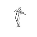 Decoratiune de perete, Violinist, Dimensiune: 41 x 70 cm, Negru
