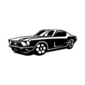 Decoratiune de perete, Mustang, 70 x 27 cm, Negru