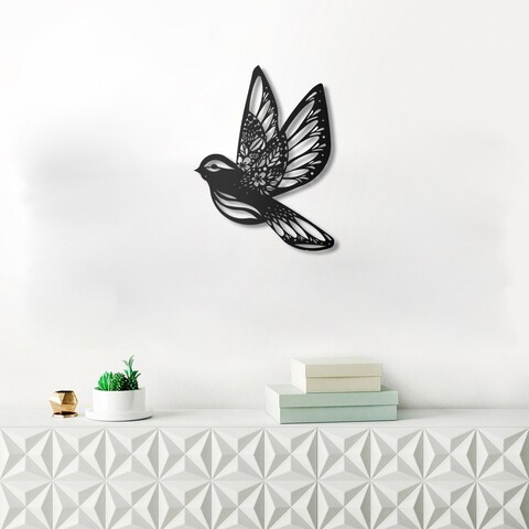 Decoratiune de perete, Swallow Bird, Dimensiune: 50 x 65 cm, Negru