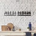 Decoratiune de perete, Cowboys, Dimensiune: 140 x 25 cm, Negru