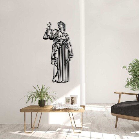 Decoratiune de perete, Justice, Dimensiune: 35 x 70 cm, Negru