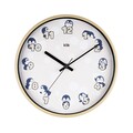Ceas de perete decorativ, Paytak, Dimensiune: 30,5 x 30,5 cm, Bej