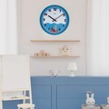 Ceas de perete decorativ, Sea, Dimensiune: 30,5 x 30,5 cm, Albastru