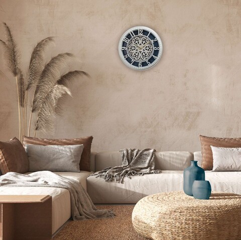 Ceas de perete decorativ, Hisar Antique, Dimensiune: 40 x 40 cm, Alb