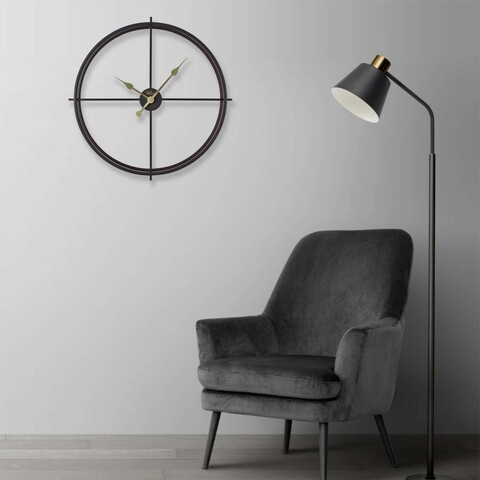 Ceas de perete, Scandinavian, Dimensiuni: 66 x 66 cm, Negru