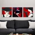 Tablou decorativ (3 Pieces), 3PART108, Lemn (Grosime: 3 cm, Multicolor