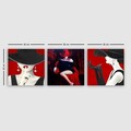 Tablou decorativ (3 Pieces), 3PART108, Lemn (Grosime: 3 cm, Multicolor