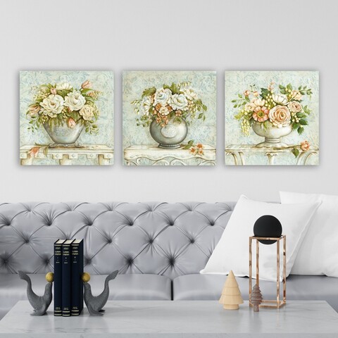 Tablou decorativ (3 Pieces), Drprc9026, Lemn (Grosime: 3 cm, Multicolor