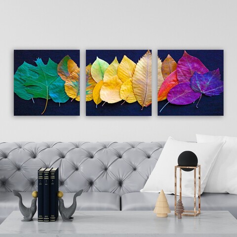 Tablou decorativ (3 Pieces), P865762, Lemn (Grosime: 3 cm, Multicolor