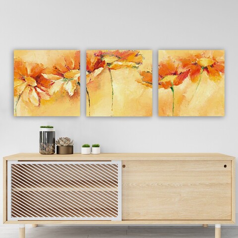 Tablou decorativ (3 Pieces), Partmdr06, Lemn (Grosime: 3 cm, Multicolor