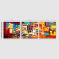 Tablou decorativ (3 Pieces), PDR6, Lemn (Grosime: 3 cm, Multicolor