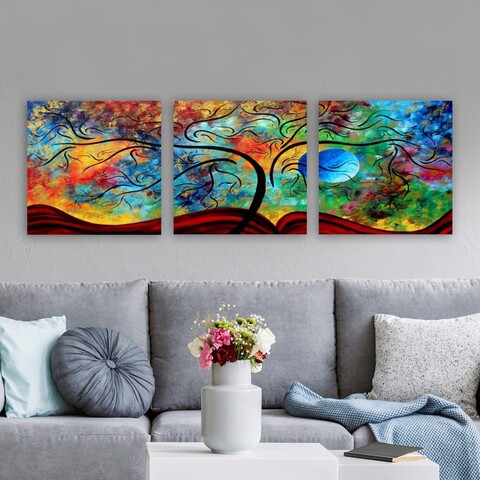 Tablou decorativ (3 Pieces), Pdrmdr8835, Lemn (Grosime: 3 cm, Multicolor