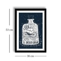 Tablou decorativ, 3853NISCT-001, Înrămat: 100% LEMN (Grosime: 22 mm, Alb / Bleumarin