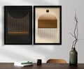 Tablou decorativ (2 Pieces), 2P3853NISCT-011, Înrămat: 100% LEMN (Grosime: 22 mm, Maro / Nurcă / Negru