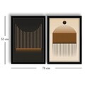 Tablou decorativ (2 Pieces), 2P3853NISCT-011, Înrămat: 100% LEMN (Grosime: 22 mm, Maro / Nurcă / Negru