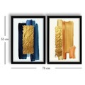 Tablou decorativ (2 Pieces), 2P3853NISCT-016, Înrămat: 100% LEMN (Grosime: 22 mm, Auriu / Portocaliu / Bleumarin / Albastru