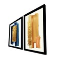 Tablou decorativ (2 Pieces), 2P3853NISCT-016, Înrămat: 100% LEMN (Grosime: 22 mm, Auriu / Portocaliu / Bleumarin / Albastru