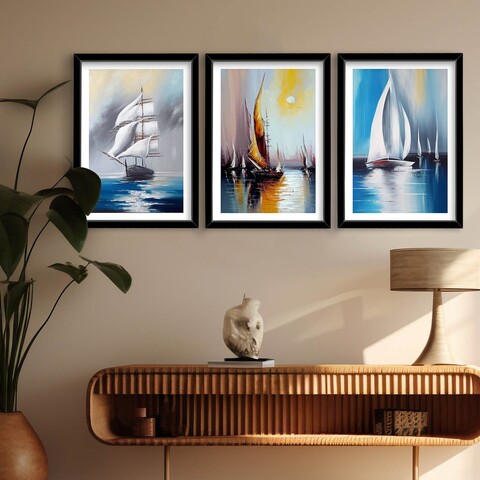 Tablou decorativ (3 Pieces), 3p3752softct-003, Înrămat: 100% LEMN (Grosime: 22 mm, Multicolor