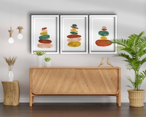 Tablou decorativ (3 Pieces), 3P3853NISCT-012, Înrămat: 100% LEMN (Grosime: 22 mm, Multicolor