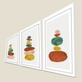 Tablou decorativ (3 Pieces), 3P3853NISCT-012, Înrămat: 100% LEMN (Grosime: 22 mm, Multicolor