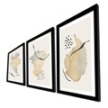 Tablou decorativ (3 Pieces), 3P3853NISCT-014, Înrămat: 100% LEMN (Grosime: 22 mm, Bej / Gri / Alb / Negru