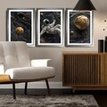 Tablou decorativ (3 Pieces), 3Pantct-012, Lemn (Grosime: 1,9 cm, Multicolor