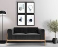 Tablou decorativ (4 Pieces), 4P3853NISCT-001, Înrămat: 100% LEMN (Grosime: 22 mm, Albastru / Bleumarin / Auriu / Alb