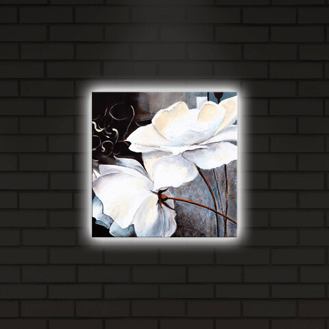 Tablou decorativ cu lumina LED, 2828DACT-2, Dimensiune: 28 x 28 cm, Multicolor