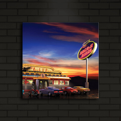 Tablou decorativ cu lumina LED, 4040İACT-24, Dimensiune: 40 x 40 cm, Multicolor
