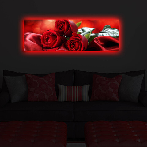 Tablou decorativ cu lumina LED, 3090DACT-31, 30 x 90 cm, Multicolor