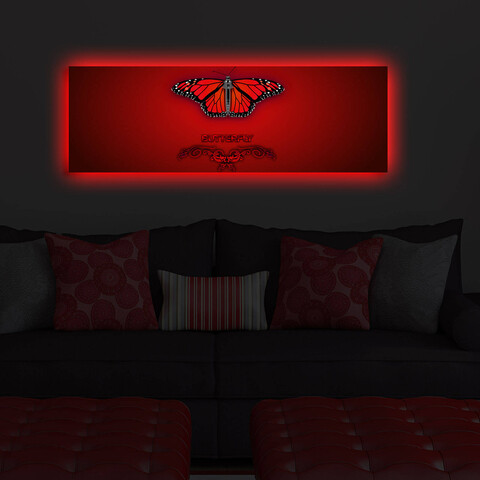 Tablou decorativ cu lumina LED, 3090DACT-46, 30 x 90 cm, Multicolor