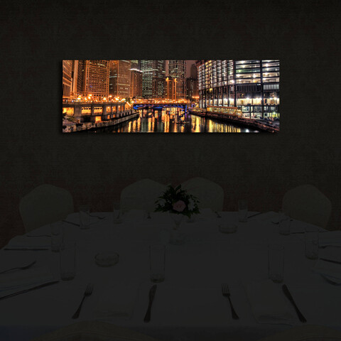 Tablou decorativ cu lumina LED, 3090İACT-49, 30 x 90 cm, Multicolor