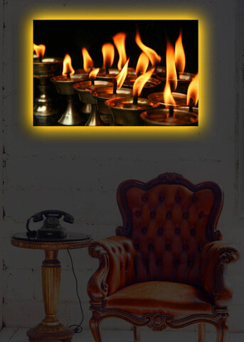 Tablou decorativ cu lumina LED, 4570DACT-24, Dimensiune: 45 x 70 cm, Multicolor